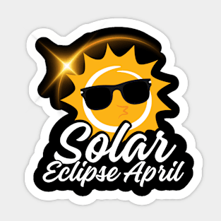 Solar Eclipse April 04 08 2024 Sun Wearing Glasses Sticker